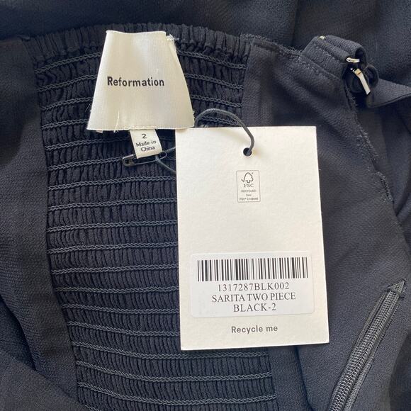 Reformation Sarita Two Piece Black - Picture 12 of 13